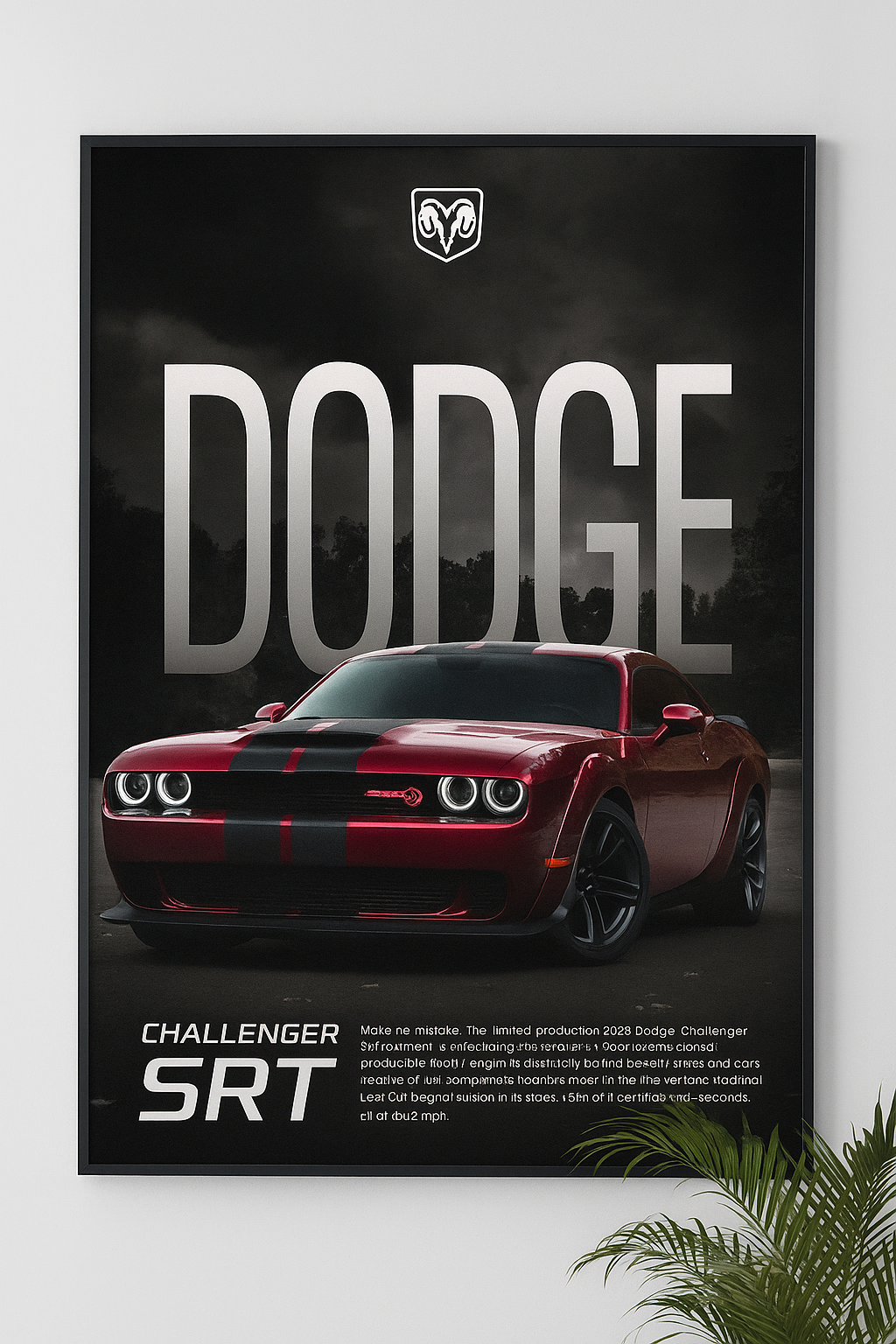 Drift Culture Dodge Challenger wall poster