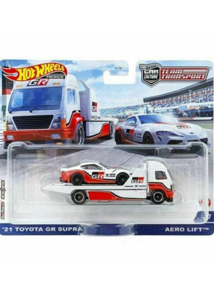 Hotwheels 21 Toyota GR Supra & Aero Lift imported team transport 1:64 Scale