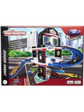 Majorette Urban Garage with Lift, Car Wash, Garage and Petrol Station, 5 Die Cast Vehicle with Rotating Wheels for Children