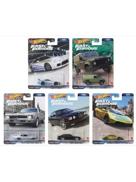 Hotwheels Fast & Furious set Of 5