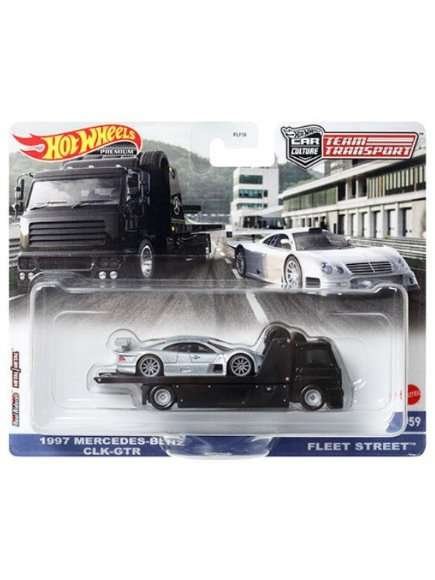 Hotwheels Team Transport 1997 Mercedes-Benz Clk-GTR & Fleet Street Imported 1:64