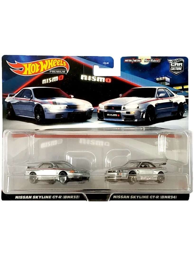 EXCLUSIVES HotWheels Nismo Nissan Skyline GT-R (BNR32) - Silver & Nissan Skyline GT-R (BNR34) 2 Pack