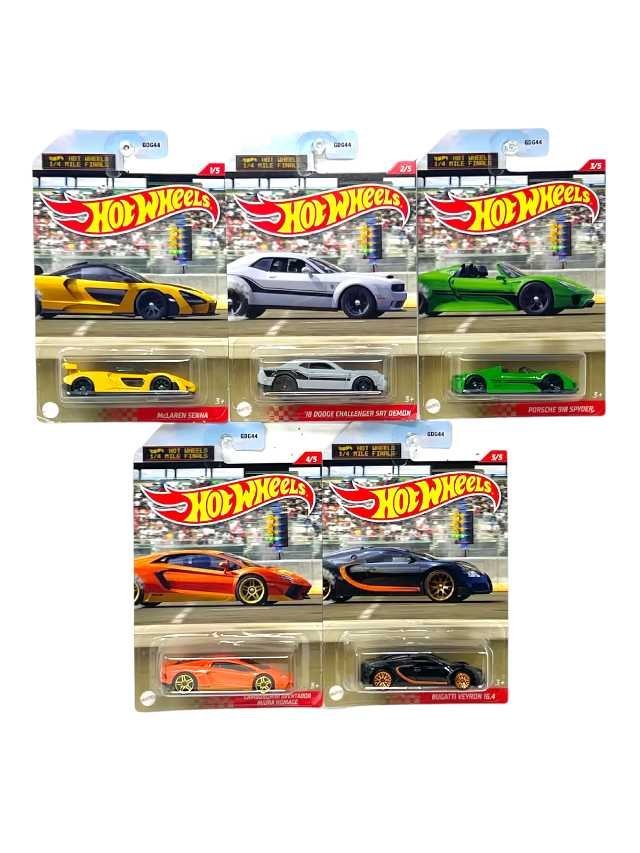 Hotwheels Quatermile Mile Finals Complete Set of 5 imported mainline card art 1:64 scale (Multipack)