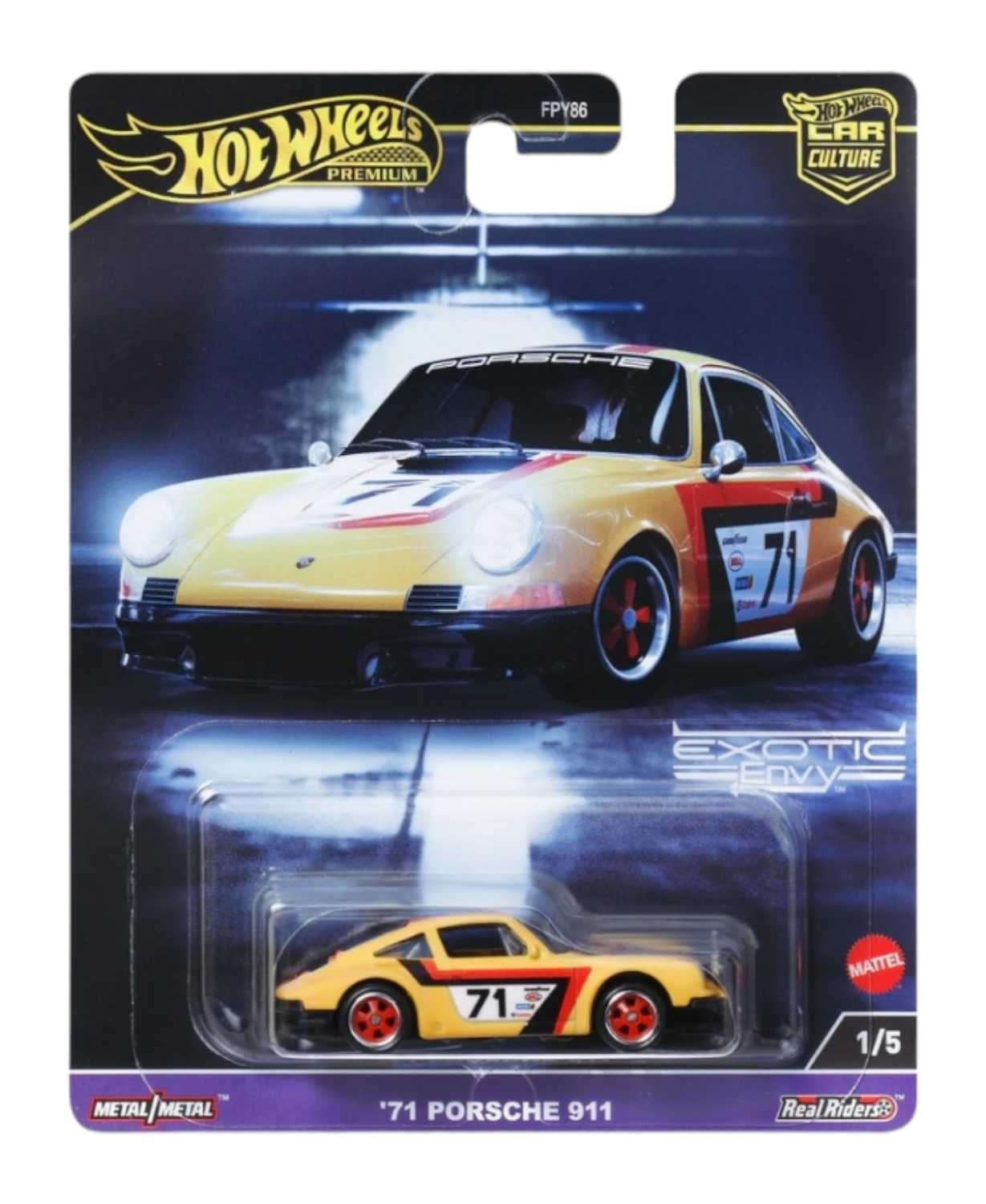 Exclusive Hotwheels Exotic Envy 71 Porsche 911 imported premium 1:64 Scale