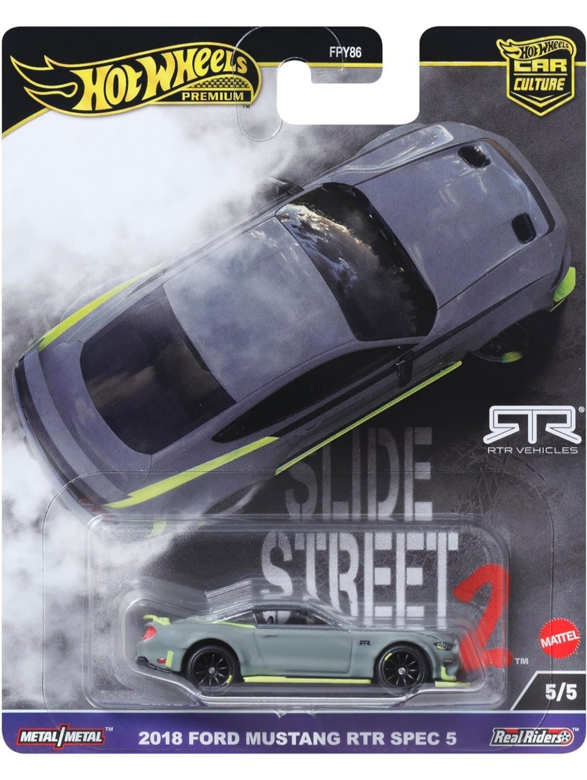 Hot Wheels 2018 Ford Mustang RTR Spec 5 – Slide Street 1:64 Scale