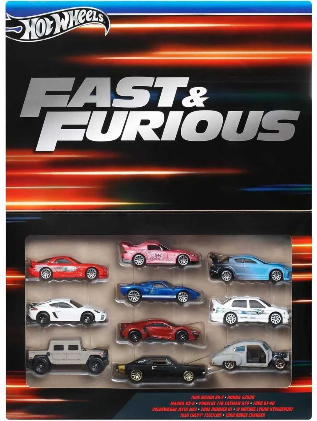 Hotwheels Fast and Furious 10 pack 1:64 scale imported collection multipack