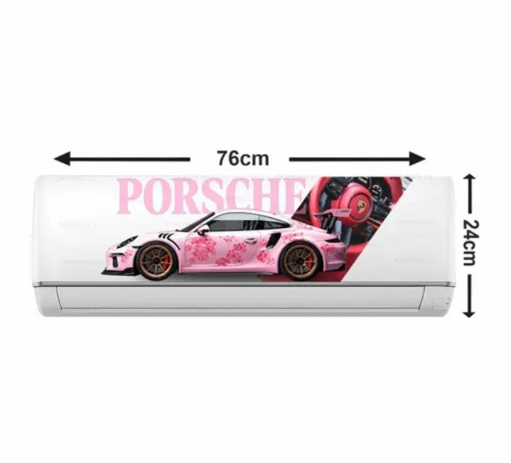 Porsche Pink Racing Car AC Sticker | Sports Car Design Air Conditioner Decoration
