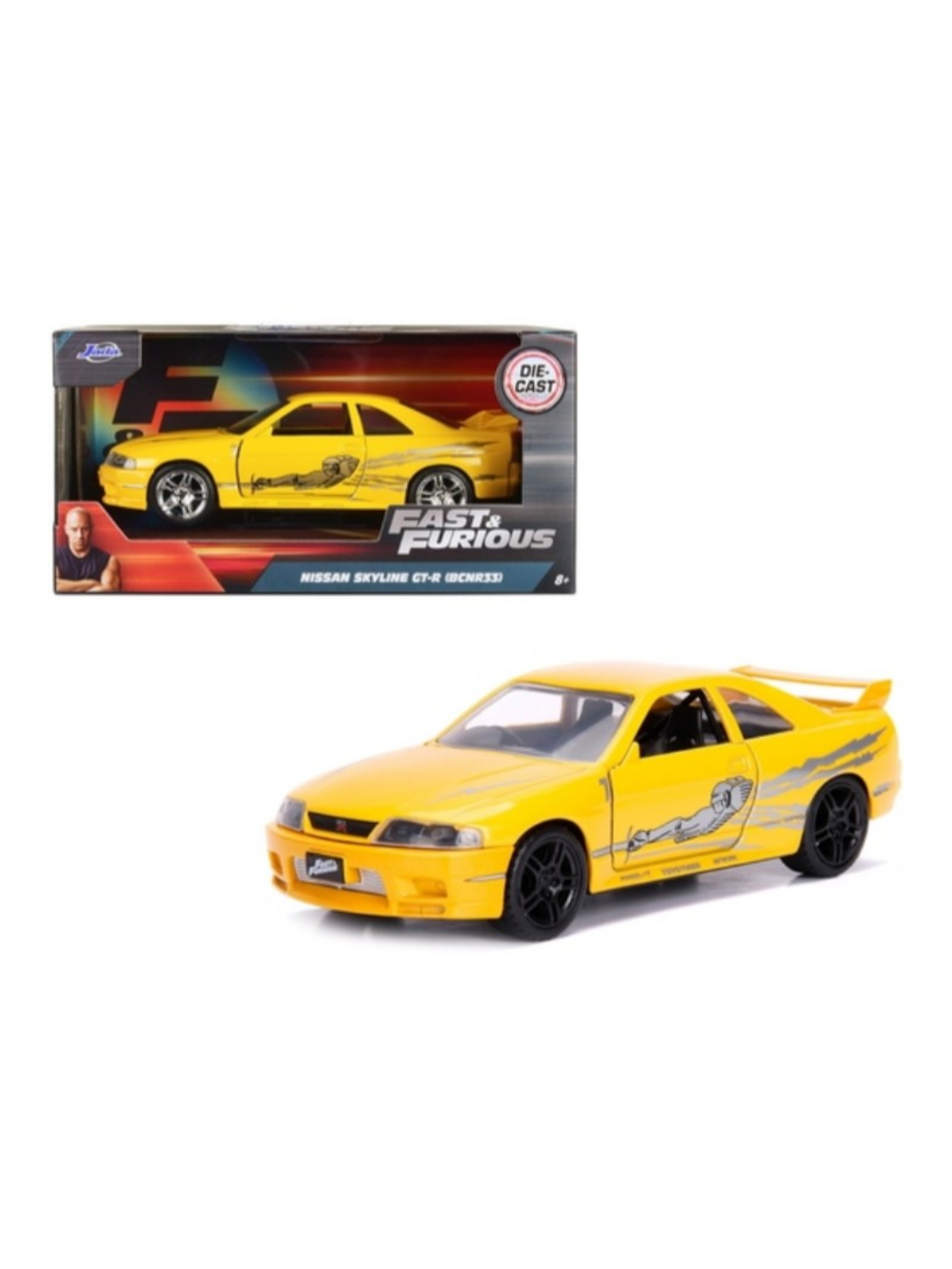 Jada "Nissan Skyline GT-R (BCNR33) Fast & Furious Diecast Model Car 1:32 Scale