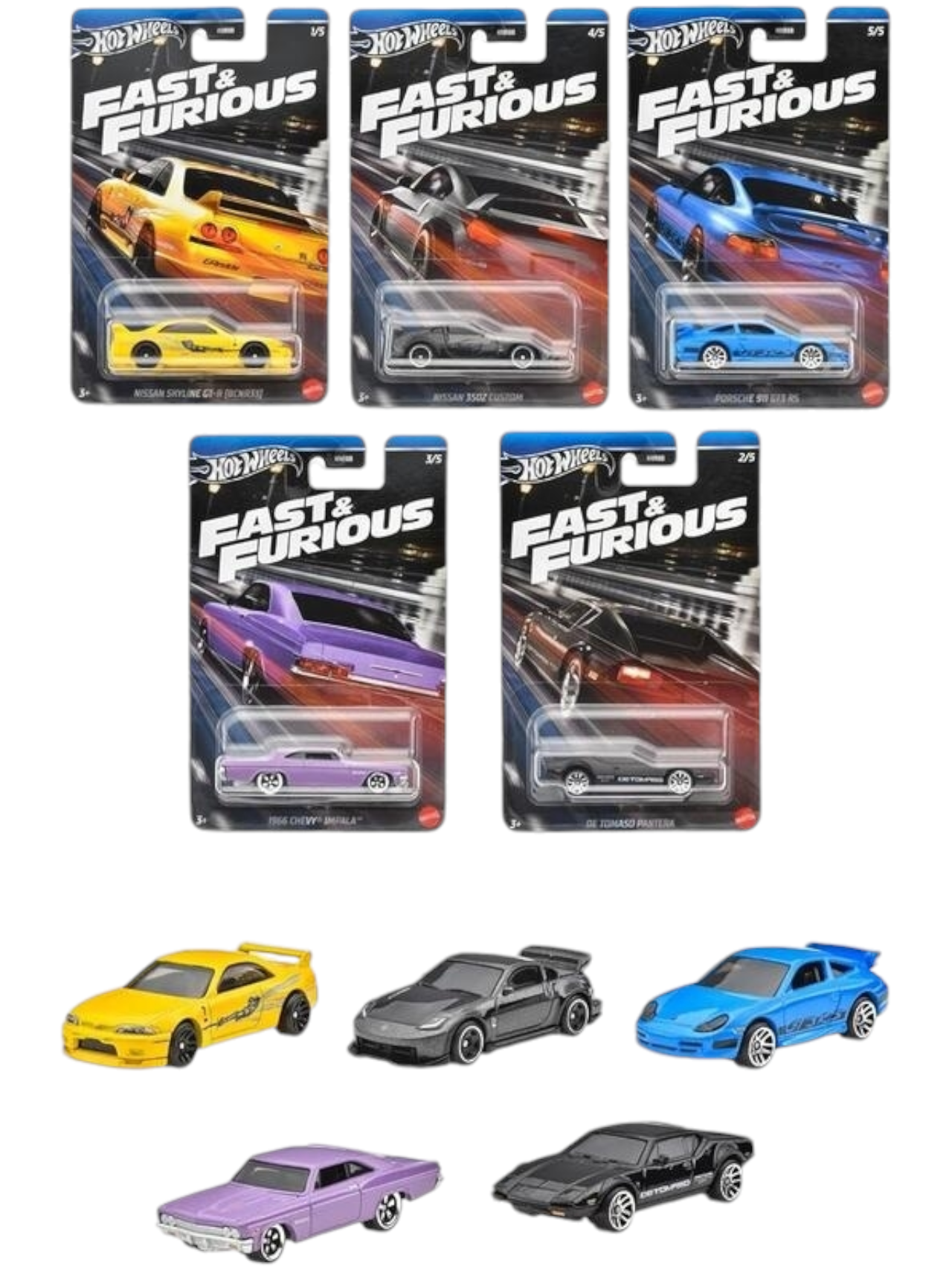 Hotwheels Fast and Furious set of 5