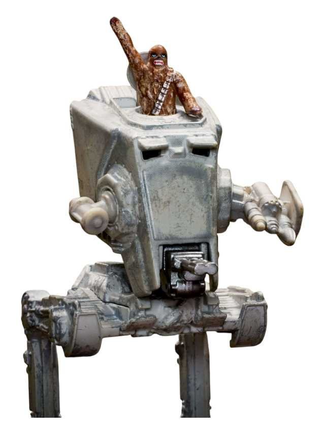 hotwheels star wars return of the jedi at-st with chewbacca imported rlc