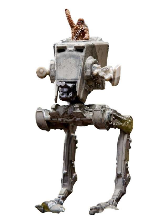 hotwheels star wars return of the jedi at-st with chewbacca imported rlc