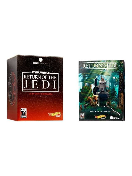 hotwheels star wars return of the jedi at-st with chewbacca imported rlc