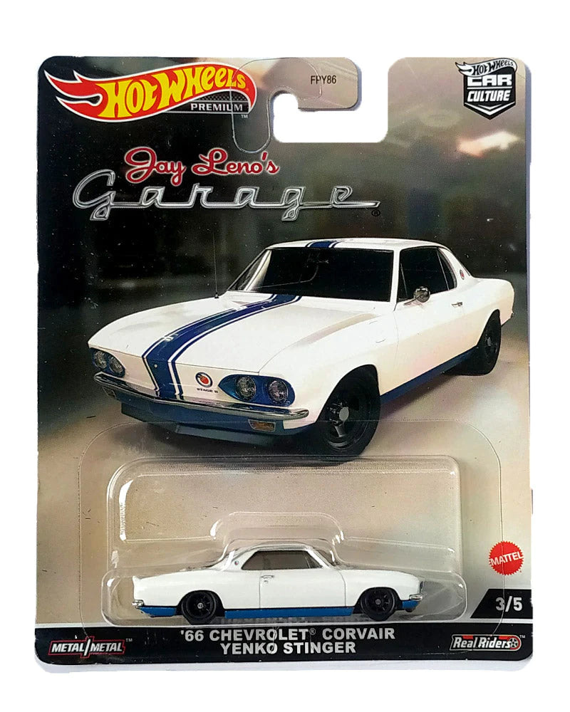 Hot Wheels Jay Leno's Garage '66 Chevrolet Corvair Yenko Stinger - White / Blue
