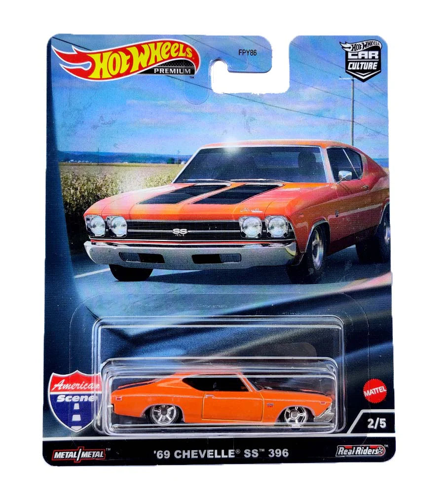 Hot Wheels American Scene '69 Chevelle SS 396 - Orange imported premium 1:64 Scale