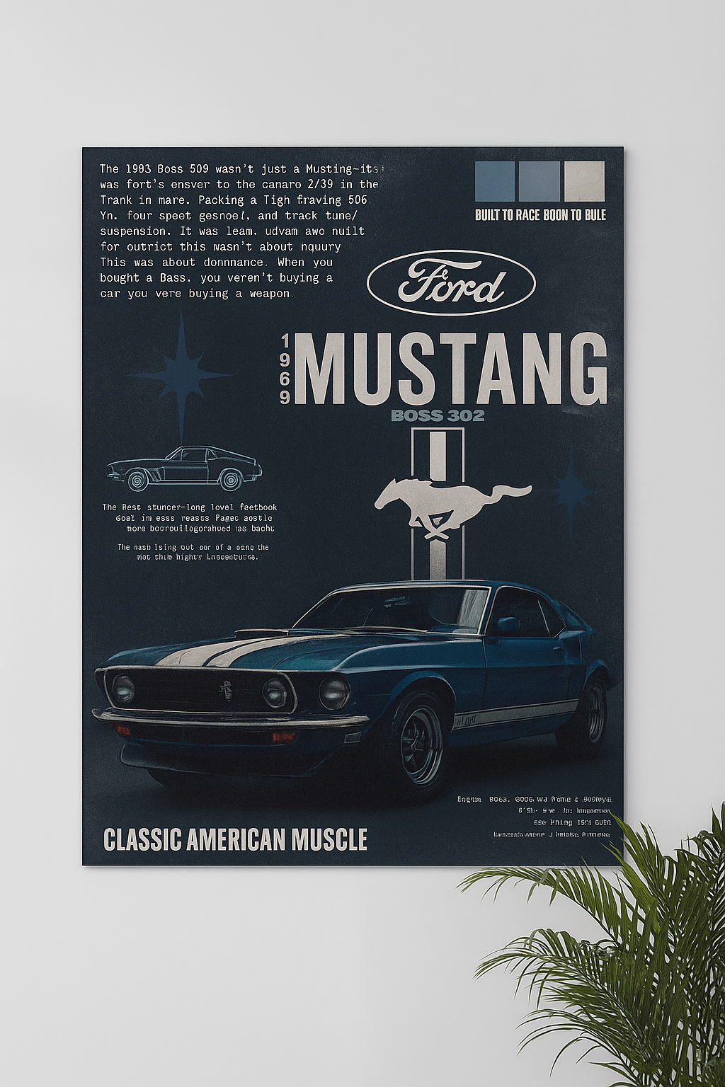 Drift Culture Mustang wall poster