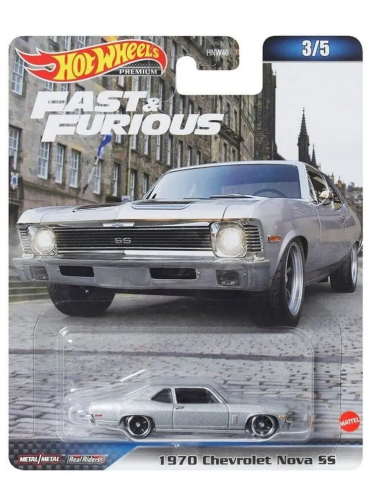 Hotwheels Fast & Furious 1970 Chevrolet Nova SS Imported Premium Card 1:64 Scale
