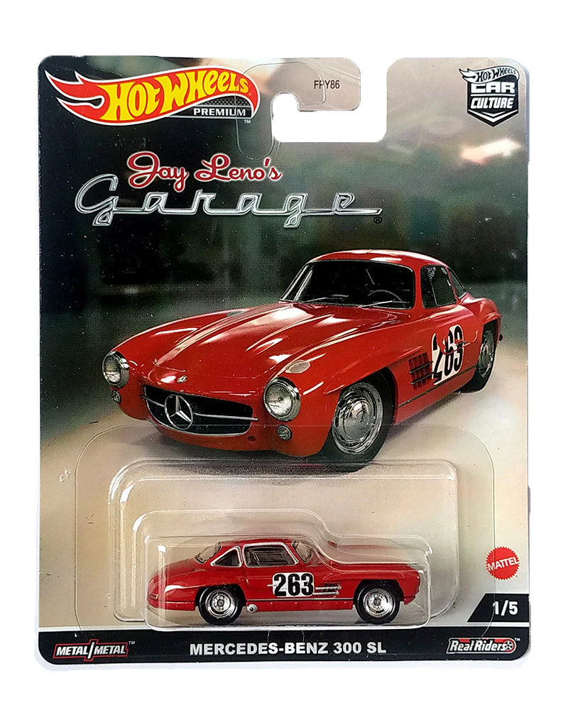 HotWheels Premium Jay Leno's Garage Mercedes-Benz 300 SL Imported Premium Card Art 1:64 Scale