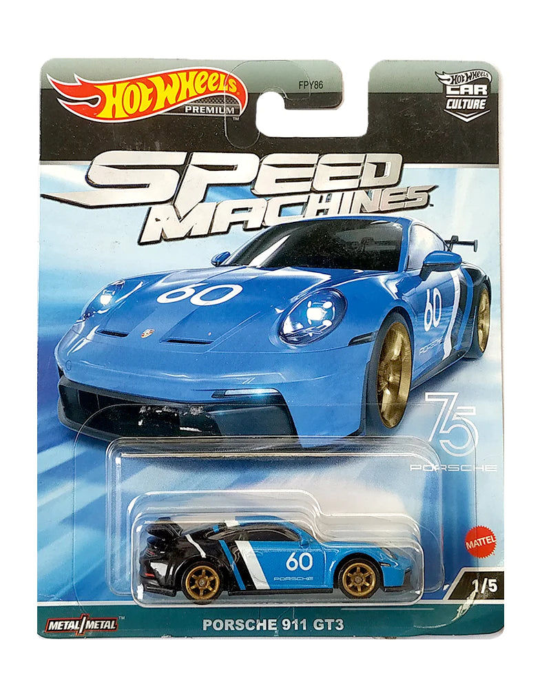 HotWheels Speed Machines Porsche 911 GT3 Imported Premium 1:64 Scale
