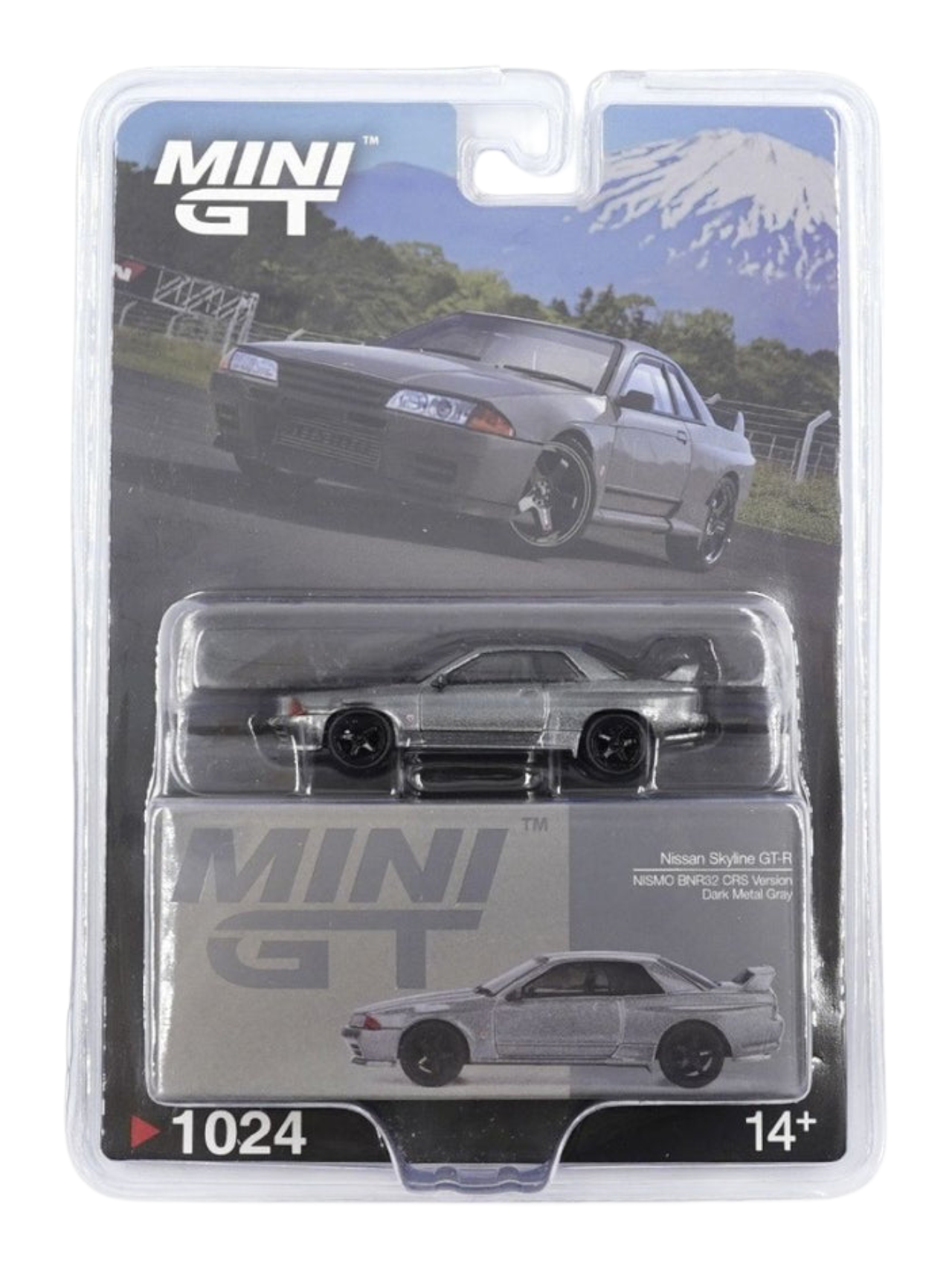 Mini GT 1024: Nissan Skyline GT-R (NISMO BNR32 CRS Version) Dark Metal Gray 1:64 Scale