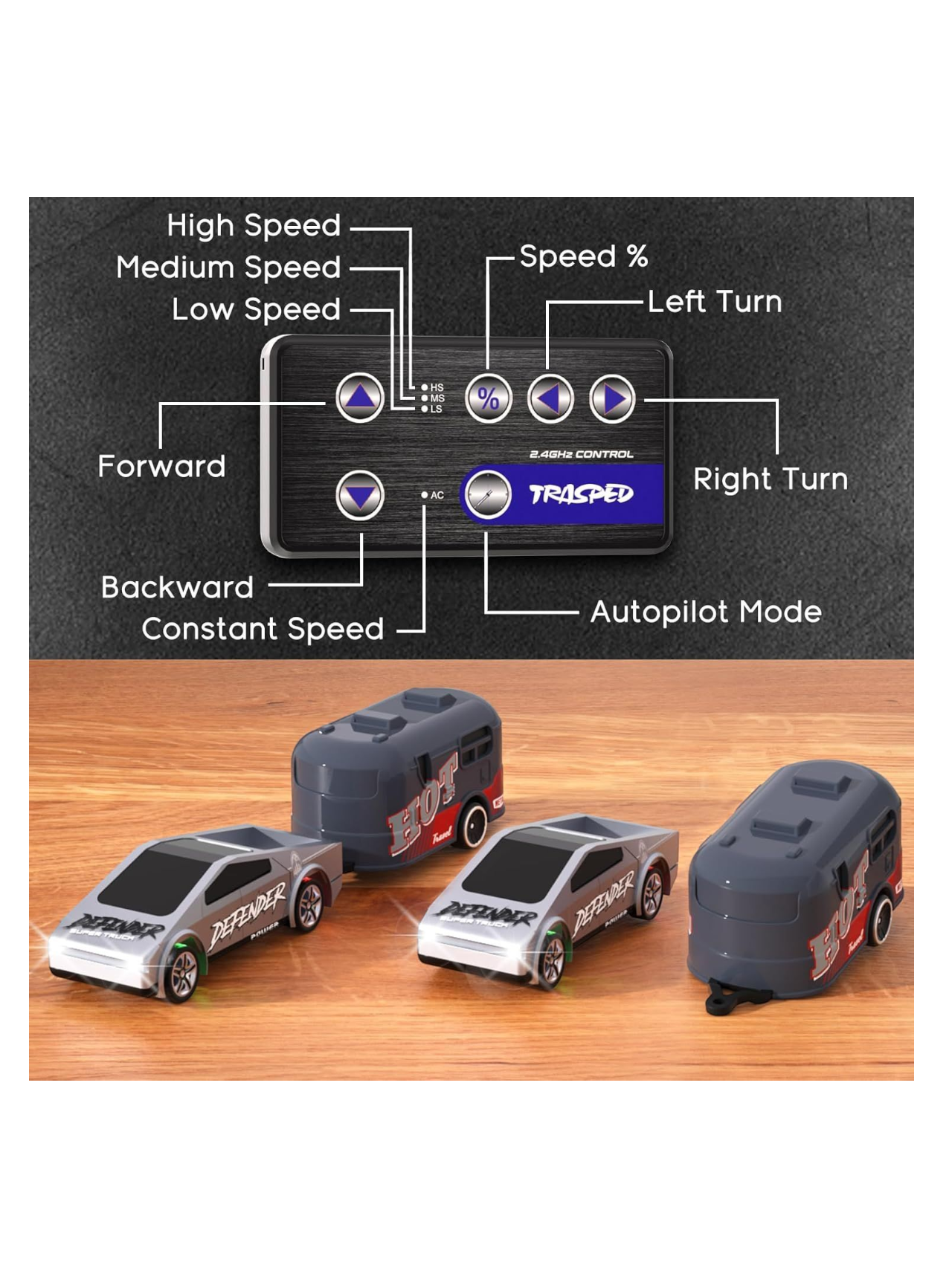 Mini Remote Control Cybertruck Pickup Off-Road Vehicle Speed-Regulating Alloy Model Car 1:64 Scale