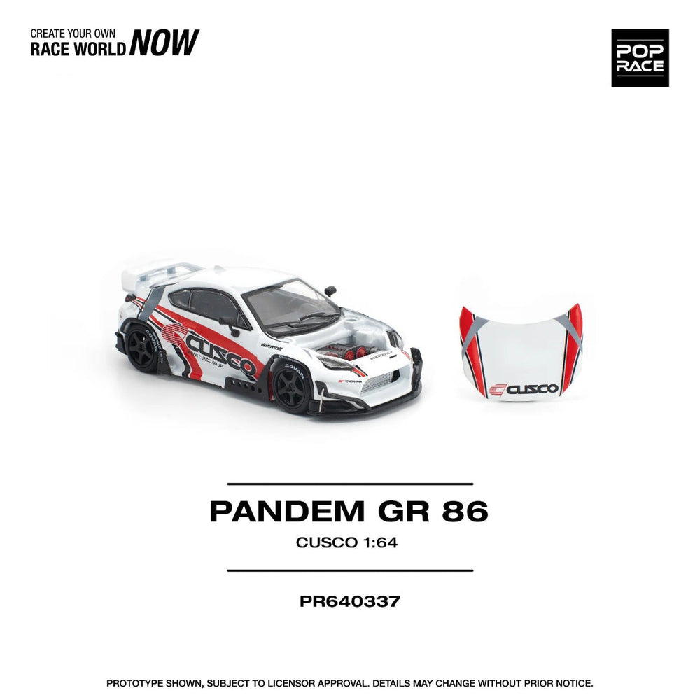 (PR640337) POP RACE PANDEM GR 86 CUSCO 1:64 Scale Diecast Model Car