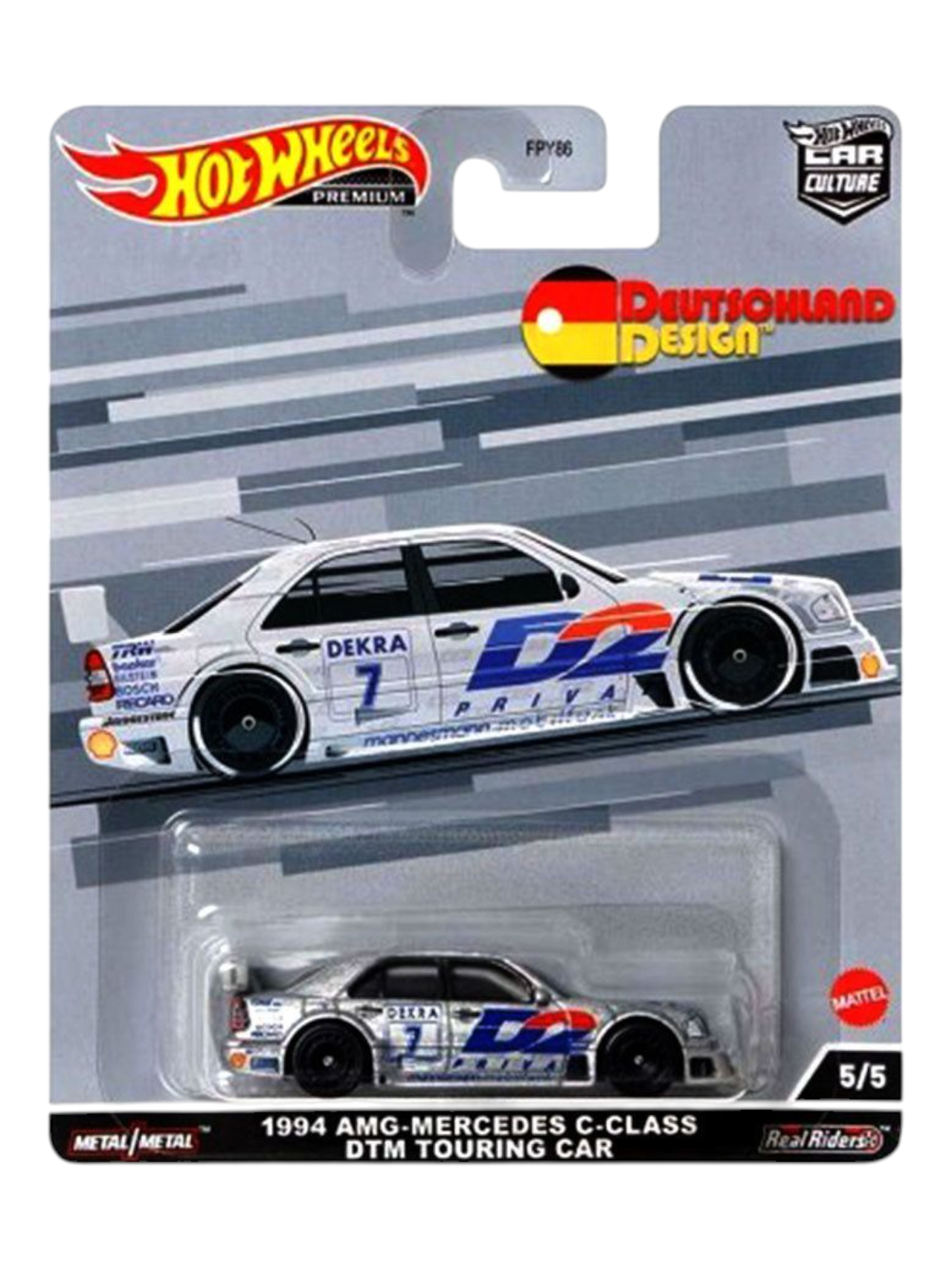HotWheels Deutschland Design 1994 AMG-Mercedes C-Class DTM Touring Car Imported Premium 1:64 Scale