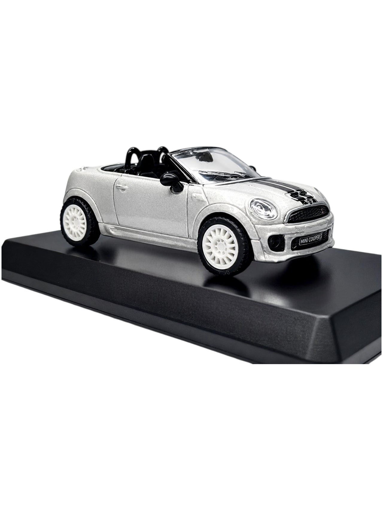 MINI JCW Roadster Diecast Model Car with Display Base | Silver | 1:64 Scale Collectible