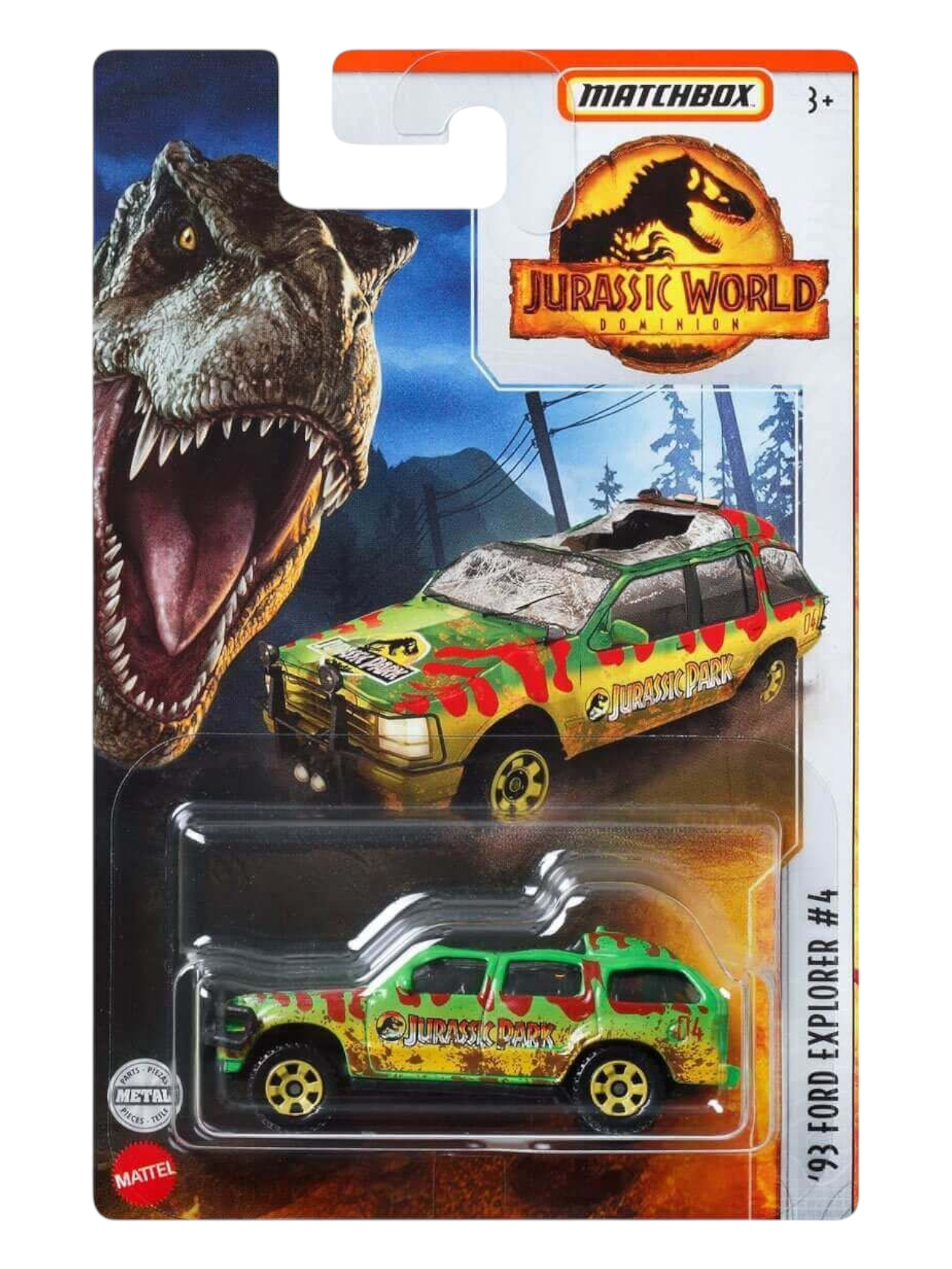 Matchbox Pre-Owned Jurassic World Dominion 93 Ford Explorer #4 Mainline 1:64 Scale