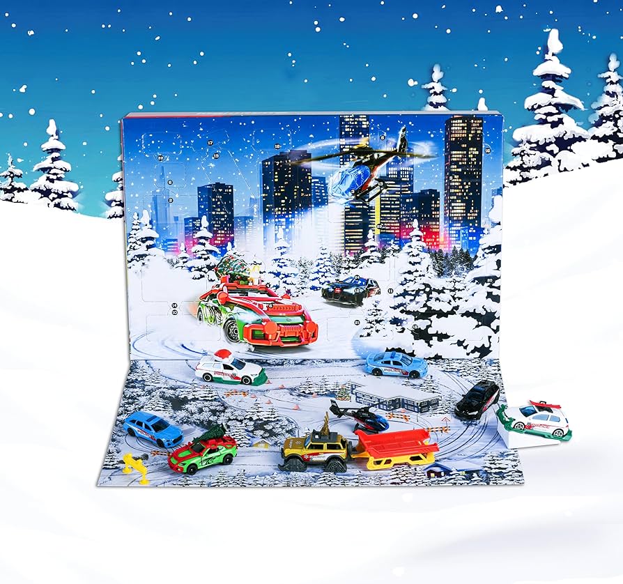 Majorette advent calendar premium 24 surprises ,8 Metal vehicles, 16 accessories 1:64 Scale 8504107000