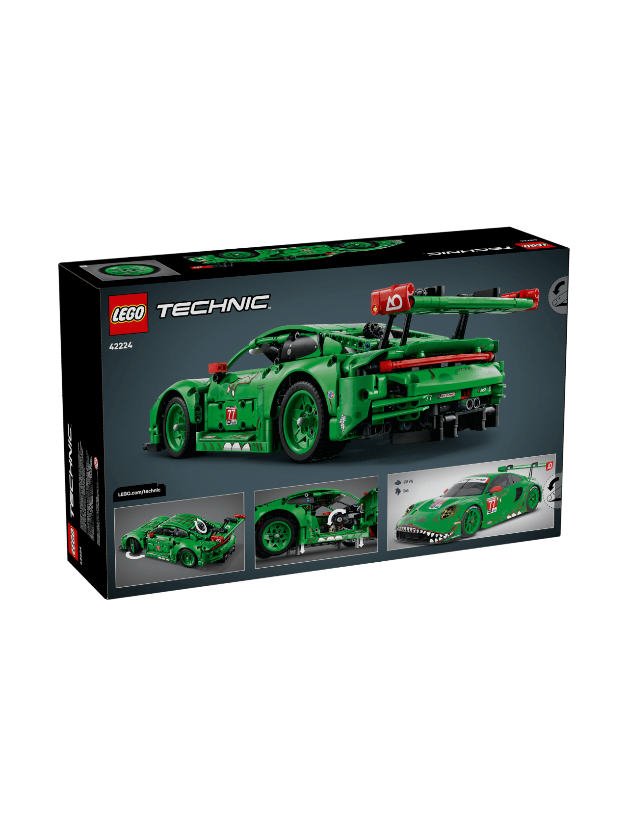 LEGO Technic Porsche 911 GT3 R Rexy AO Racing Car - Model Car Building Kit for Kids 1313 pcs