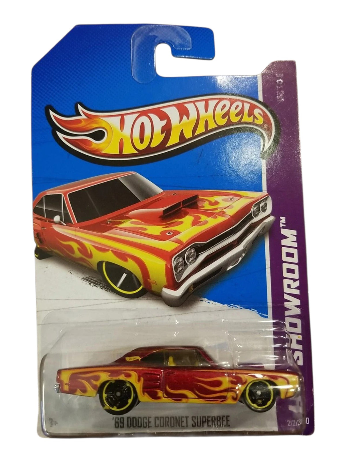 HotWheels '69 Dodge Coronet Superbee Imported Mainline 1:64 Scale ( Card Damage car mint condition )
