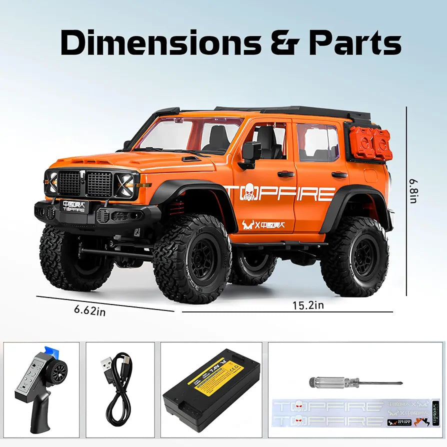 No.MN-300 RC 1:12 Scale 4WD RTR RC Rock Crawler – Off-Road Hobby Grade Truck Realistic LED Lighting System Battery: 7.4V Rechargeable Lithium Battery Remote Control Truck