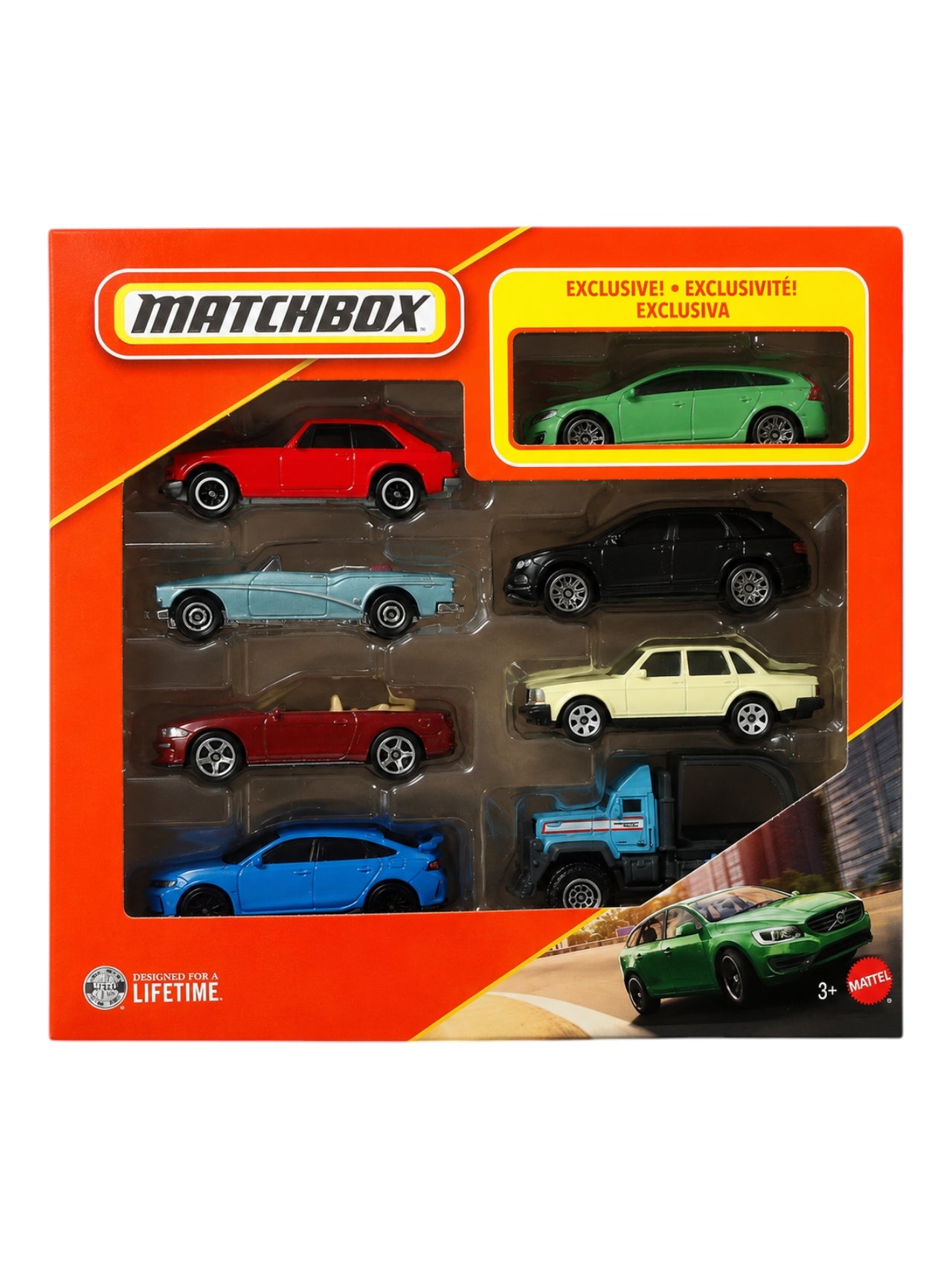 Matchbox Mainline 1:64 Scale 8-Pack Diecast Cars Set – Includes Exclusive Exclusivite Exclusiva