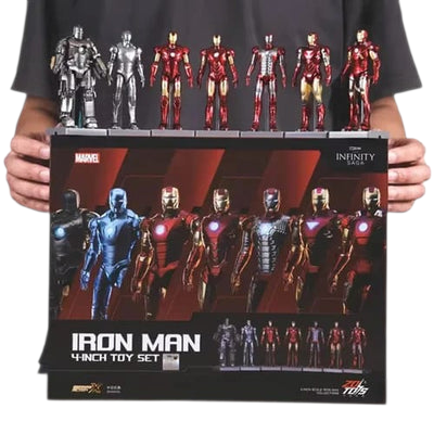 Marvel Studios : The Infinity Saga 4 Inch Scale Iron Man Collection Figures Set of 7 by ZD Toys
