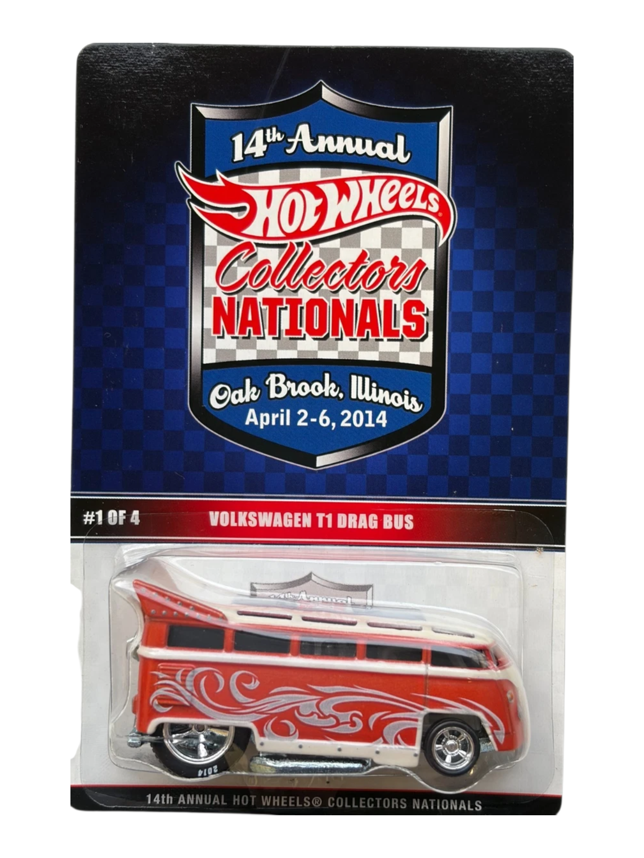 HotWheels RLC 14th Annual Hot Wheels Collectors Nationals 'Volkswagen T1 Drag Bus ( Card Damage car mint condition ) Imported 1:64 Scale
