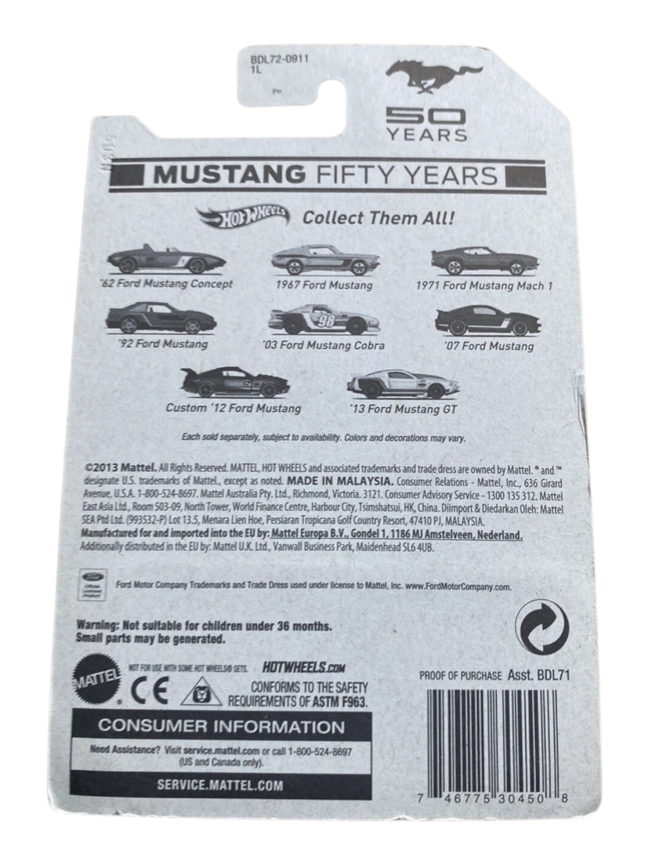 HotWheels Custom '12 ford mustang Imported Mainline 1/64 Scale