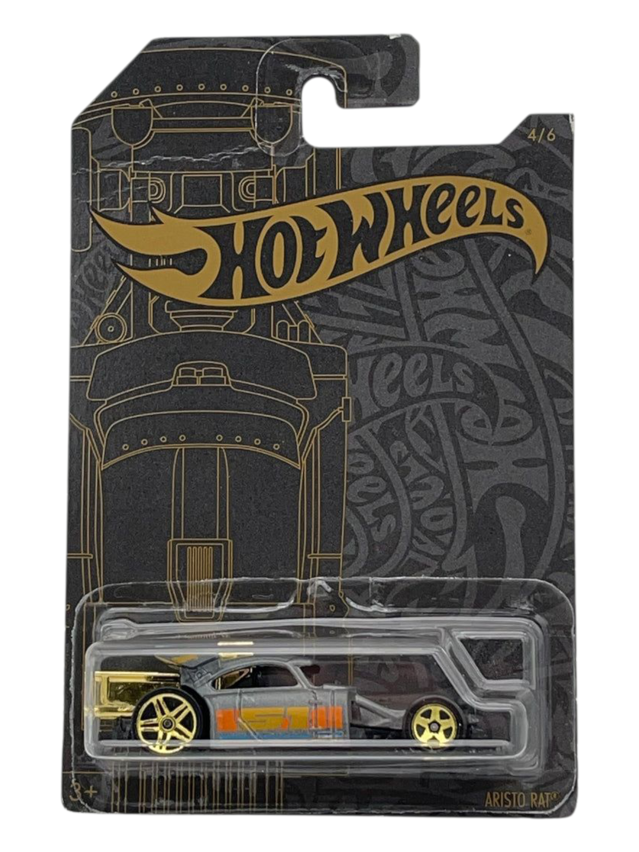 HotWheels 2019 Satin and Chrome 51st Anniversary Aristo Rat Imported Mainline Card Art 1:64 Scale