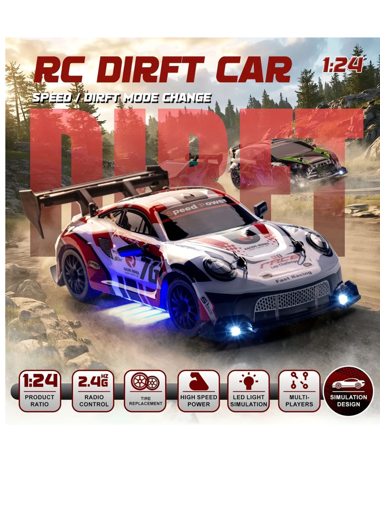 Porsche Drift Racing 1:24 Scale Remote Control (RC) Car
