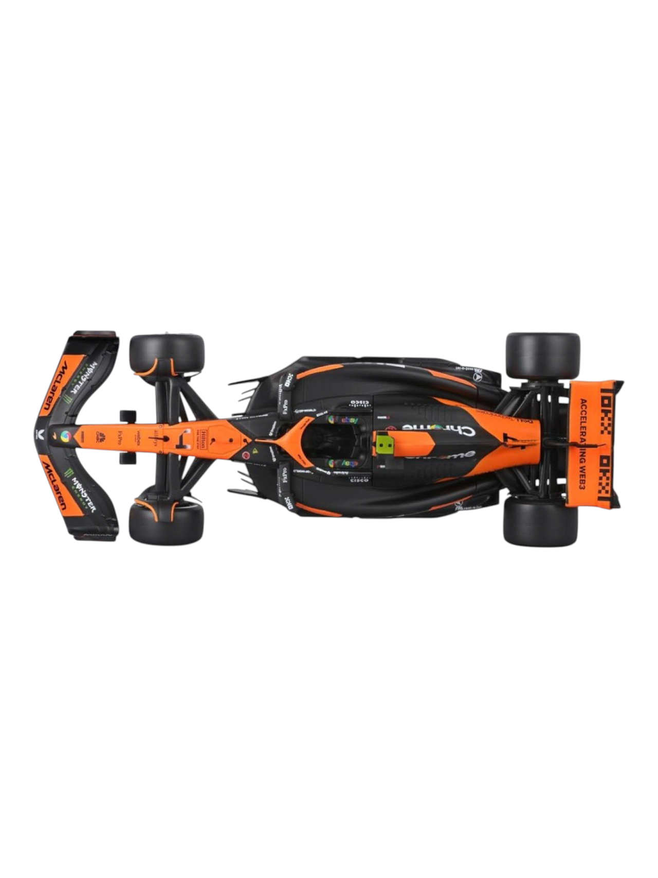 Bburago Formula 1 (F1) Mclaren MCL38 Miami Grand Prix 2024 #4 Lando Norris Diecast 1:24 Scale