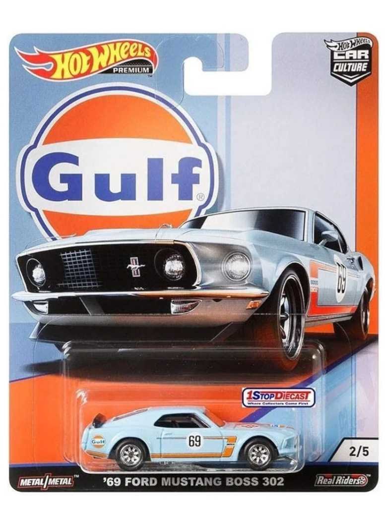 HotWheels Car Culture Gulf 69 Ford Mustang Boss 302 Imported Premium 1:64 Scale