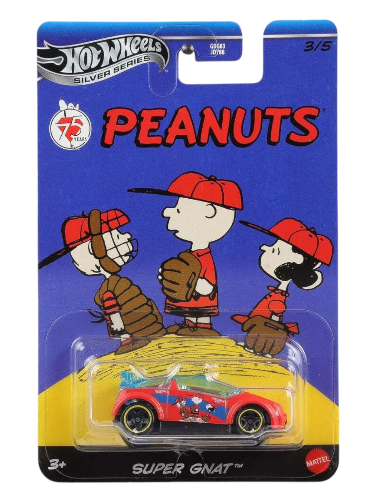 HotWheels Silver Series Peanuts 75 Years Super Gnat Imported Mainline Card Art 1:64 Scale