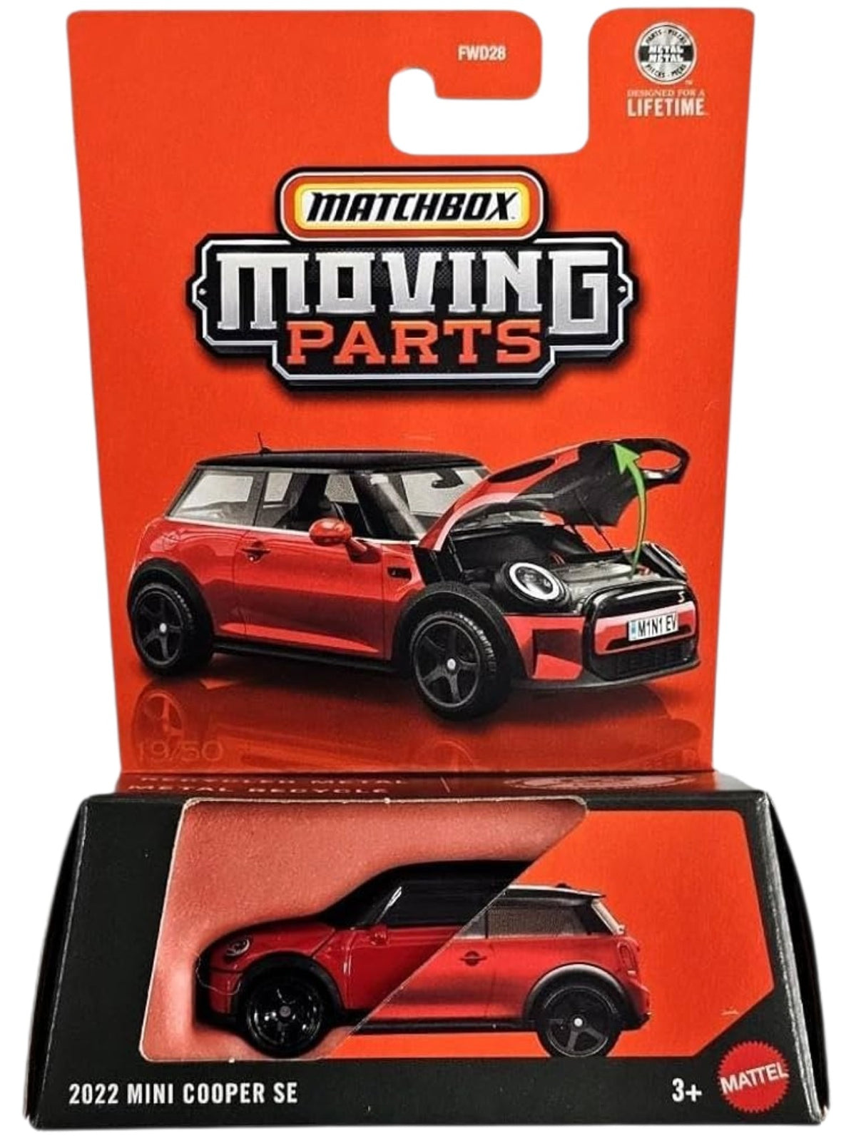 Matchbox The Moving Parts "2022 MINI COOPER SE 1:64 Scale Premium Die-Cast with Opening Parts 1:64 Scale