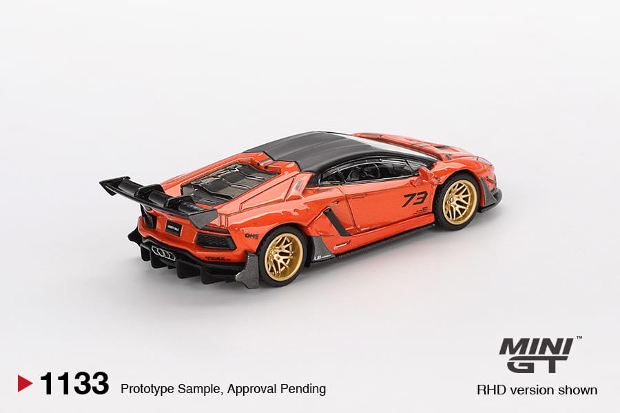 Mini GT No.1133 LB★WORKS Lamborghini Aventador Limited Edition Orange MDX 2025 Imported 1:64 Scale Diecast Model