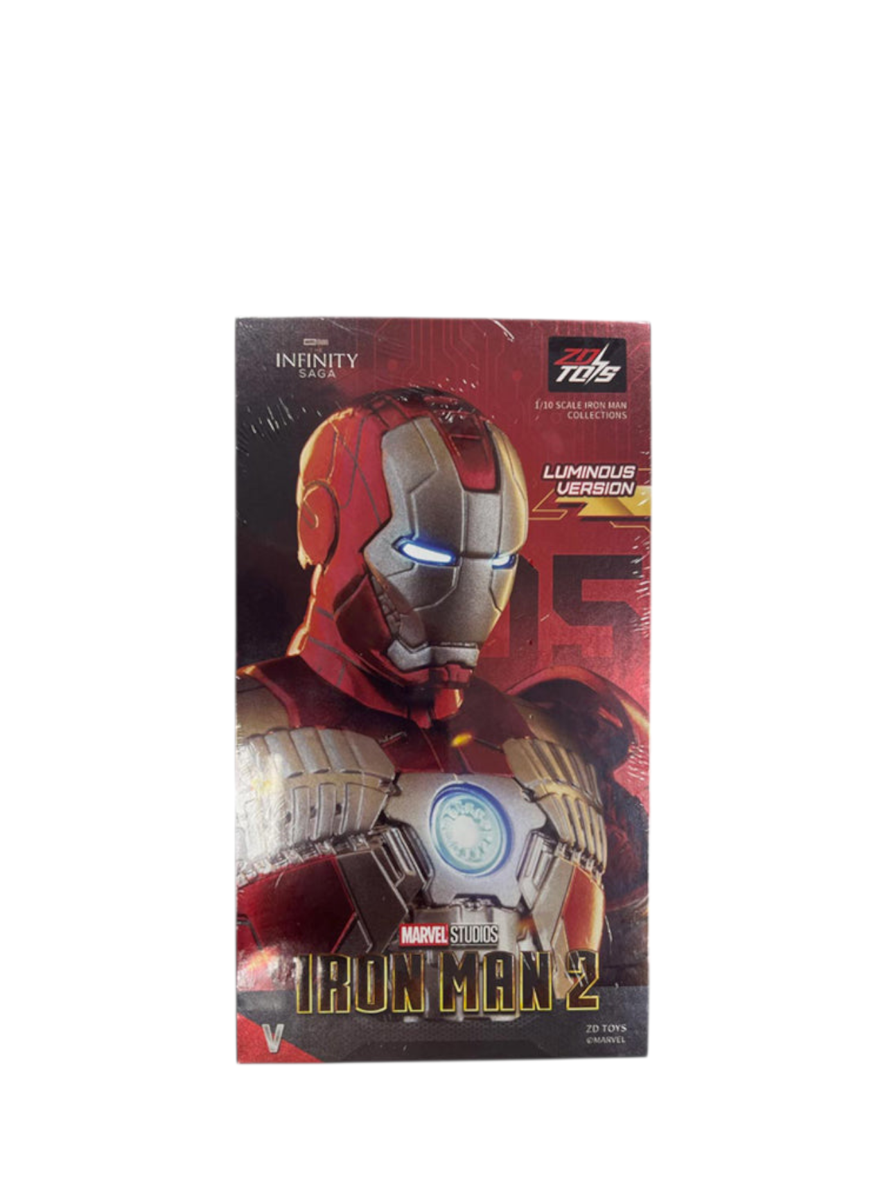 Marvel Studio Saga ZD Toys Iron Man MK5 Luminous Version Lighting Function -1:10 Scale Collections