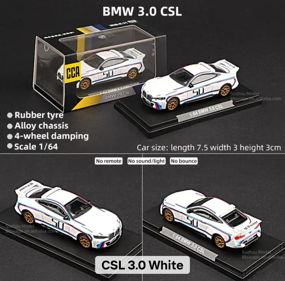 CCA bmw 3.0 csl 1:64 Scale (with acrylic case)