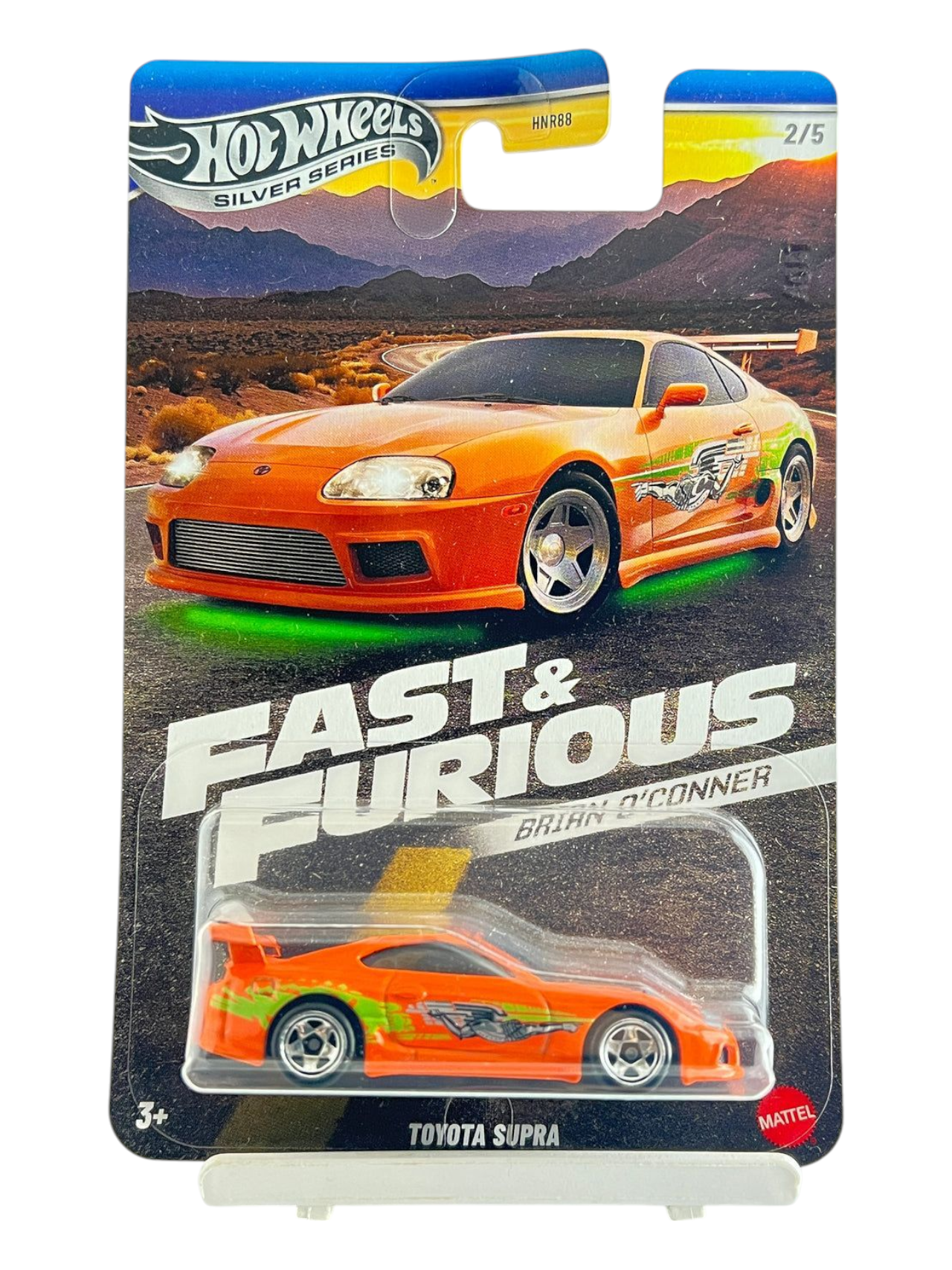 HotWheels Silver Series Fast and Furious Brian O'Conner Toyota Supra Imported Mainline Card Art 1:64 Scale