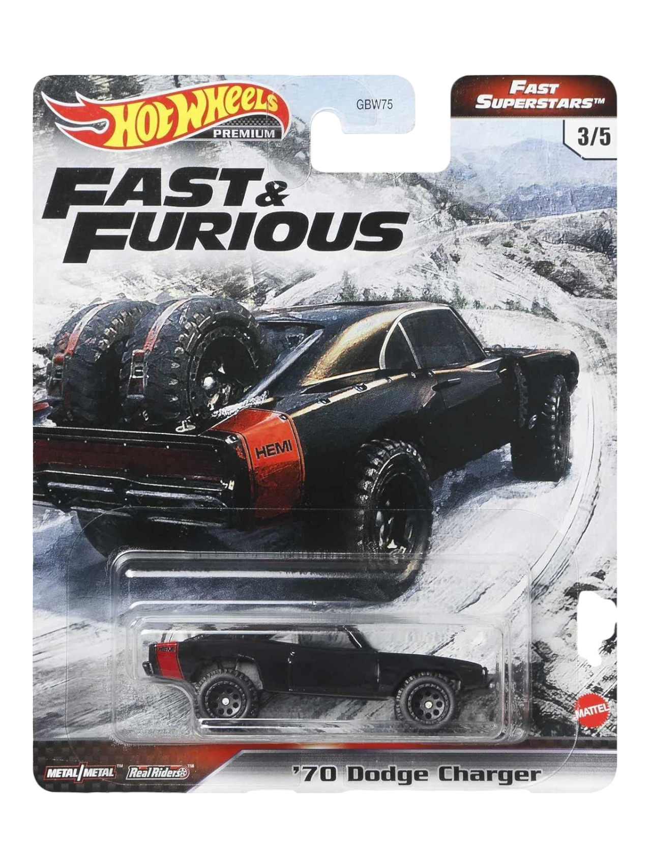 HotWheels Fast and Furious 70 Dodge Charger Imported Premium 1:64 Scale (Blister Damaged)