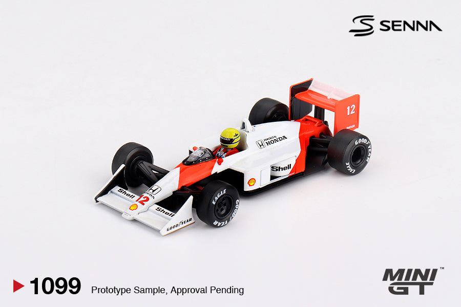 Mini GT (No-1099) McLaren MP44 #12 Ayrton Senna 1988 Japanese Grand Prix Winner 1:64 Scale Diecast Model