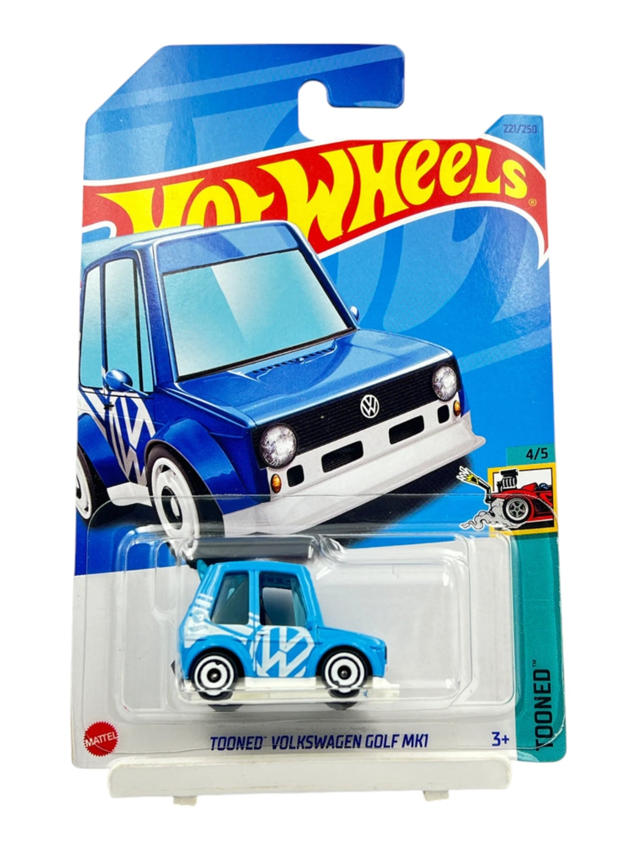 Hotwheels 'Tooned Volkswagen Golf MK1' ( Treasure hunt )Imported Mainline (with protector) 1:64 Scale