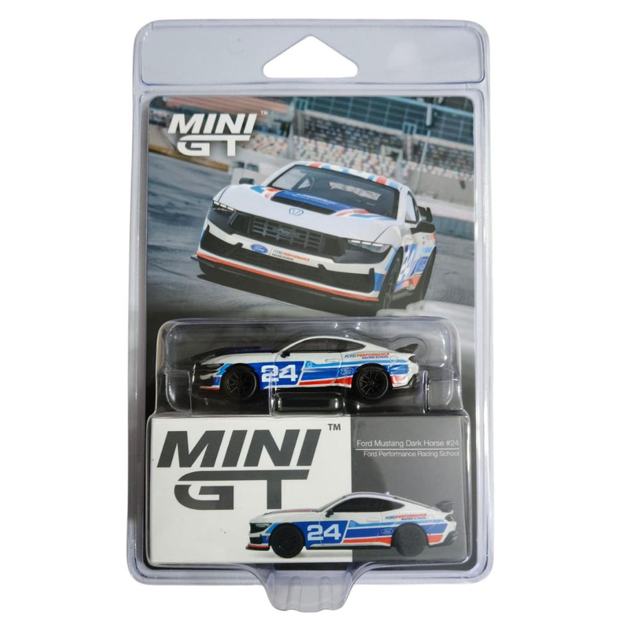 Mini GT #1172: Ford Mustang Dark Horse #24 Ford Performance Racing School Imported 1:64 Scal Box And Blister